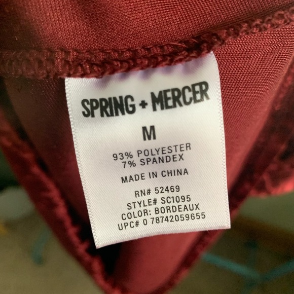 Spring & Mercer cranberry red velvet legging tee - Picture 4 of 6
